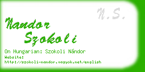nandor szokoli business card